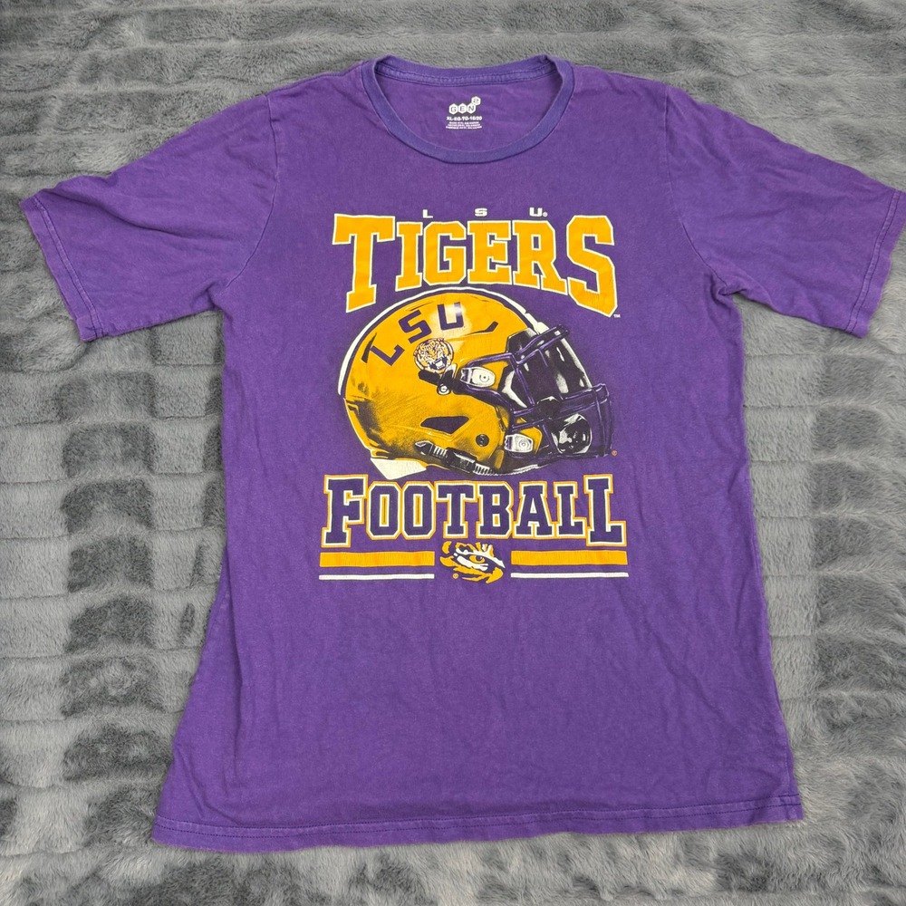 Gen2 LSU Tigers Football Graphic T-Shirt Kids XL 18/20 Purple Short Sleeve Tee
